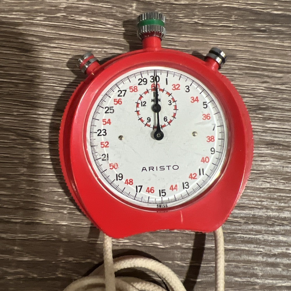 Aristo Apollo Mechanical Wind Up Stopwatch Swiss Made Red No Box - Picture 3 of 6
